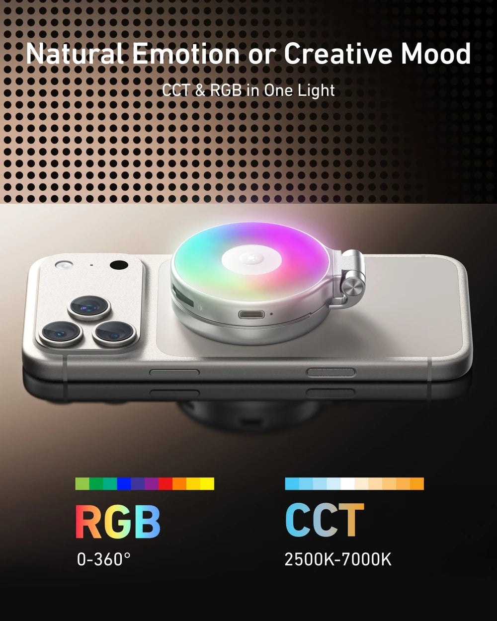 Anneau Lumineux Selfie Magnétique RGB