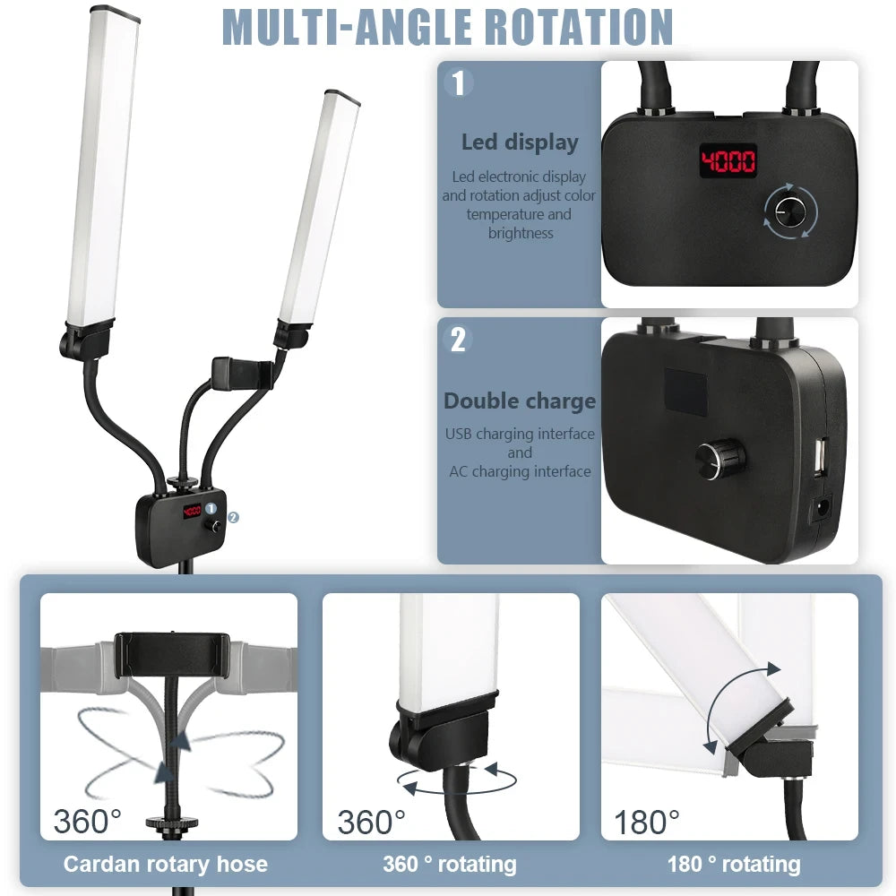 Double Arms LED Studio Light