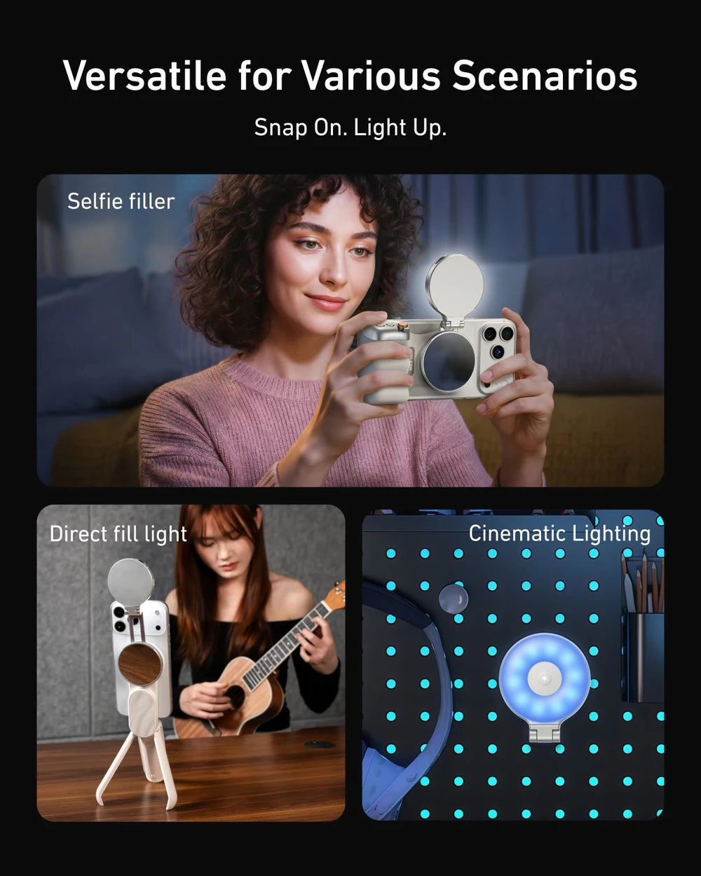 Anneau Lumineux Selfie Magnétique RGB